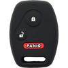 Silicone Protector Key Fob Cover Case fit for Honda Accord Pilot Civic Crosstour CR-V Element Key Fob 3 Buttons (Black+Black)