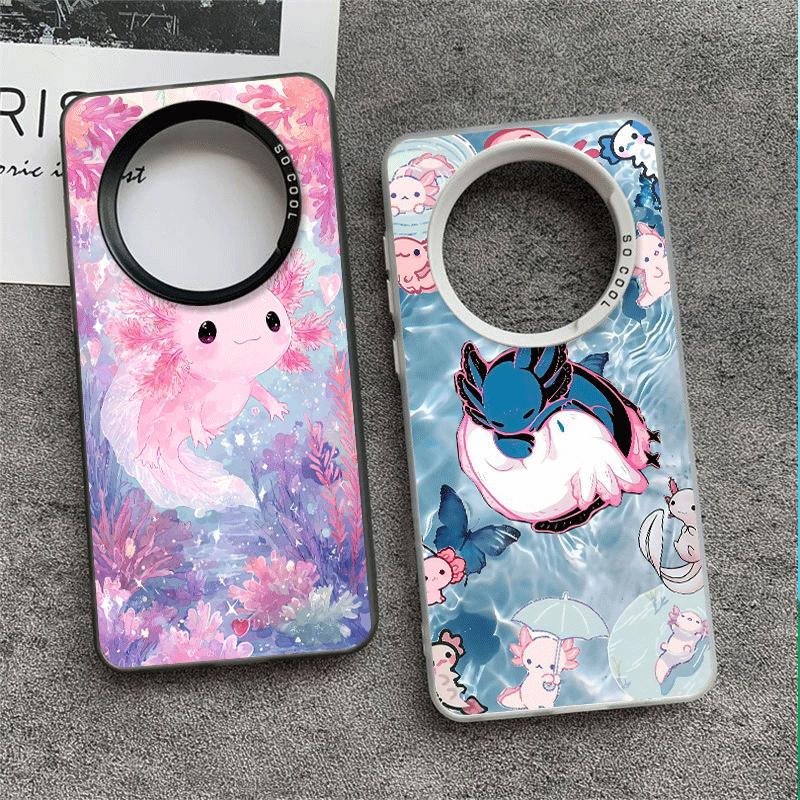 Axolotl Cartoon Cute Soft Phone Case for Samsung Galaxy S24 S25 FE S26 Edge S23 Ultra S22 Plus S21 + Shockproof Cover Back Shell