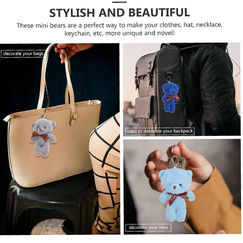 10/20pcs Mini Plush Bear Doll 12CM Stuffed Plush Toy Mini Bear Doll Toy for Girl Bag Pendant Keychain Children PartyGifts