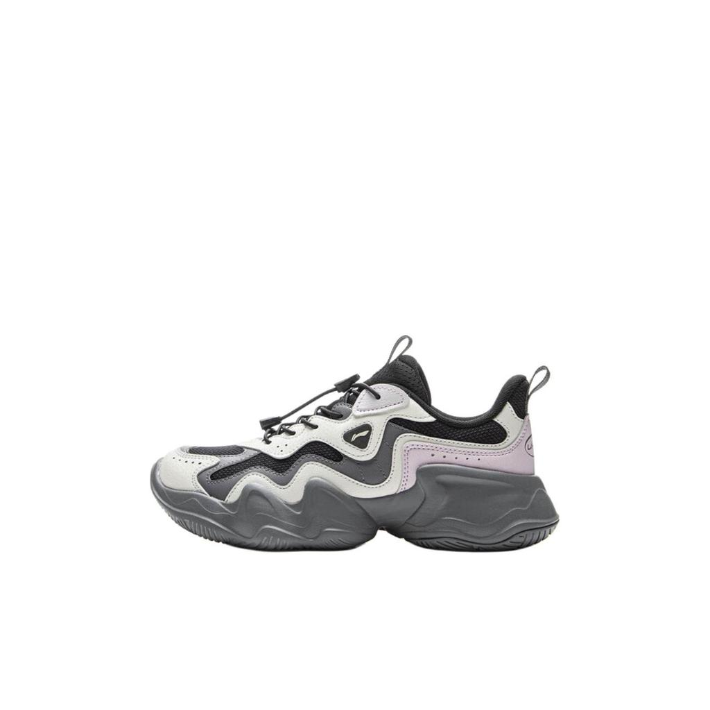 Li Ning Kids Sports Lifestyle Series Comfortable Versatile Rebound Low-Top Casual Shoes Unisex Casual Shoes Light-Gray Black YKCV250-6