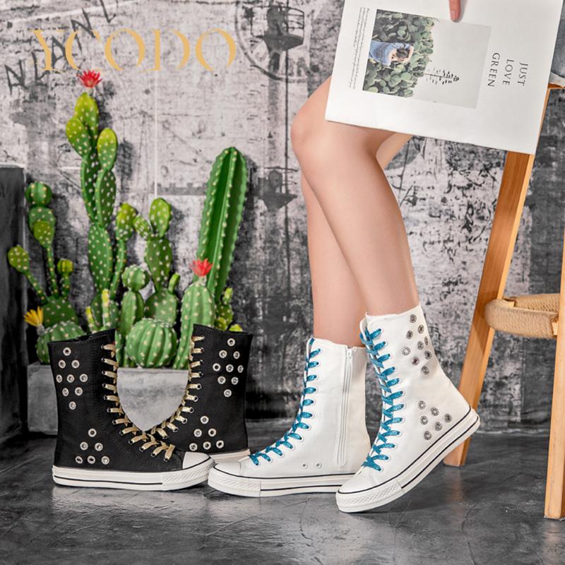 2023 Women's Spring/autumn and Summer Casual Canvas Shoes with Inner Zipper Air Vent for Girls' Student Short Canvas Boots