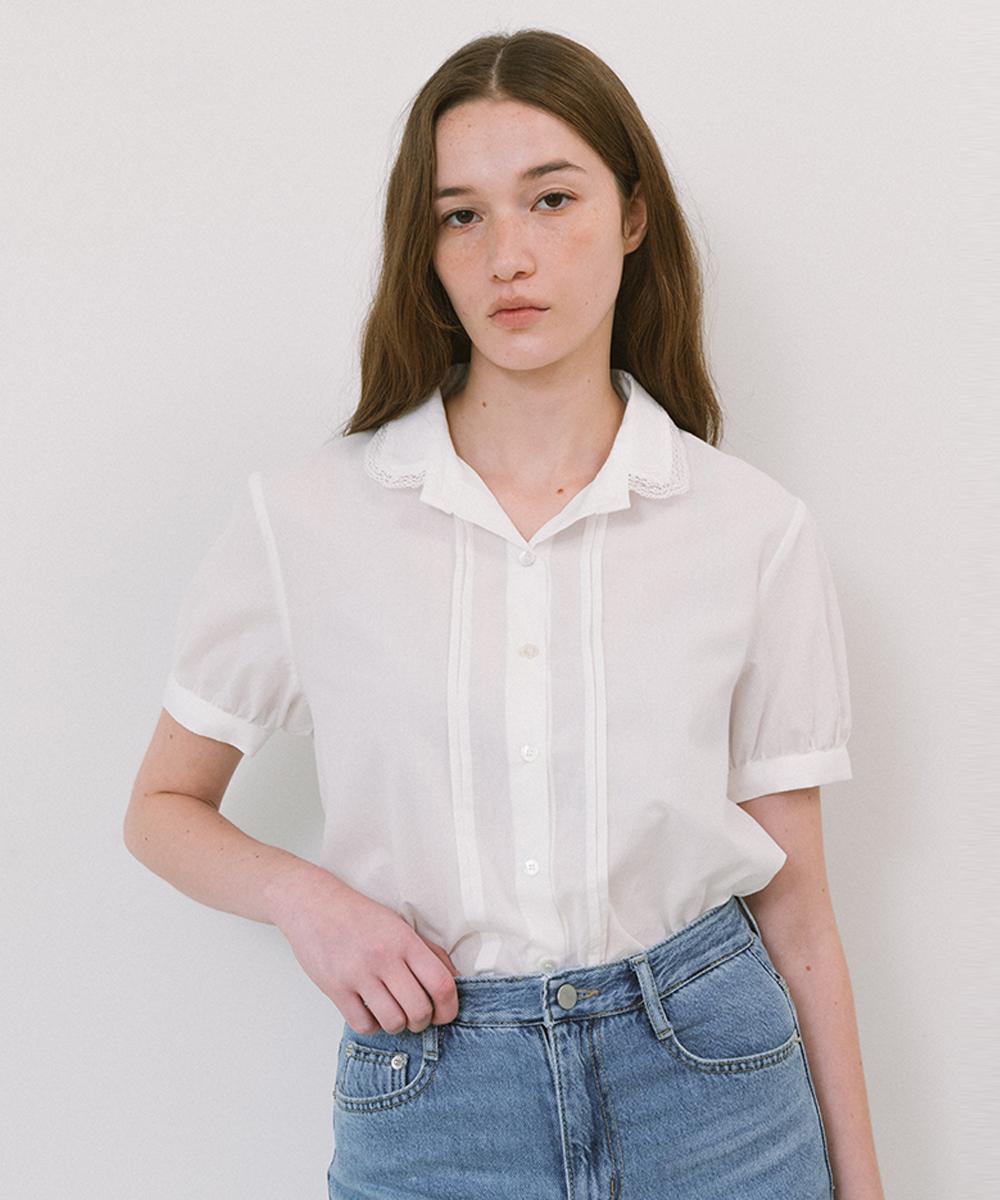 Laminez Lace Collar Blouse - Ivory Ivory/Free