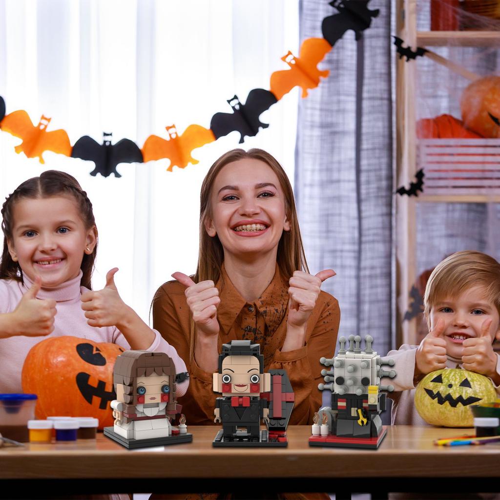 The Building Block Toy Is Compatible With The   SquareHead Set Halloween Decoration Collectible