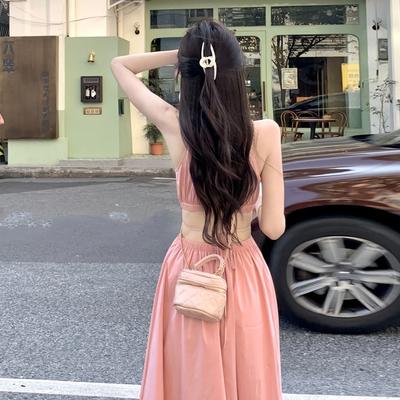 Premium French Halter Neck Suspender Dress Summer New Women's Seaside Photo Vacation Dress