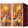 MiniCity DIY Book Nook Kit 3D Miniature House with LED Decor Woodcraft Bookend for Teens and Adults