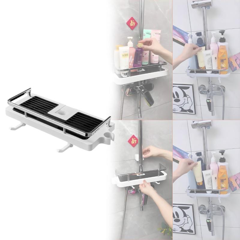 Included Bathroom Shower Shelf With For Easy Storage In Home Bathrooms