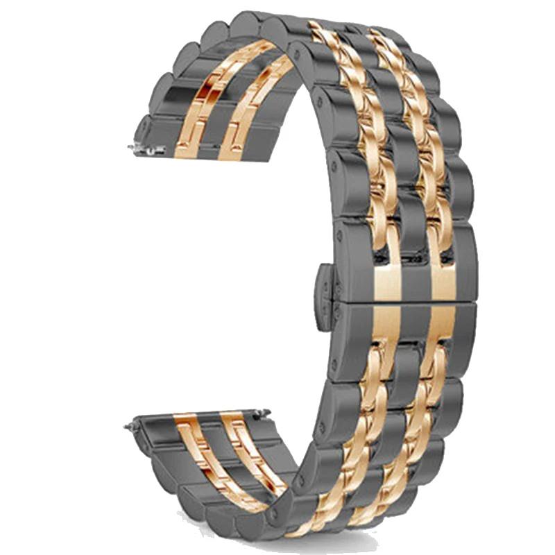 Stainless Steel band For Samsung Galaxy watch 6/5/4/Classic metal link bracelet amazfit GTS-GTR-4-3-mini-bip 3 20mm 22mm strap