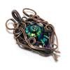 Aura Shell Pendant Gemstone Handmade Jewelry,  999 Copper Wire Wrapped Pendant, Gift For Wife Jewelry