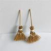 5Pcs Mini Broom Red Rope Straw Brooms Dollhouse Decor Halloween Micro Landscape Decorations Accessories Witch Broom