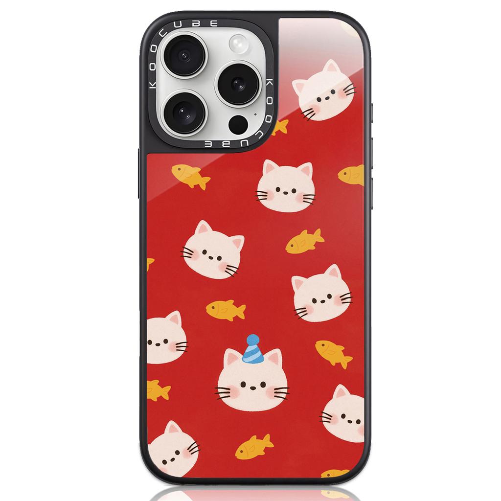 For iPhone 16 Pro Max Case High Aluminium-silicon Glass+PC+TPU Pattern Print Phone Cover Compatible with MagSafe