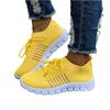 Women's Flyknit Mesh Breathable Athletic Shoes Low Cut Lace Up Platform Sole Casual Sneakers for Everyday Wear