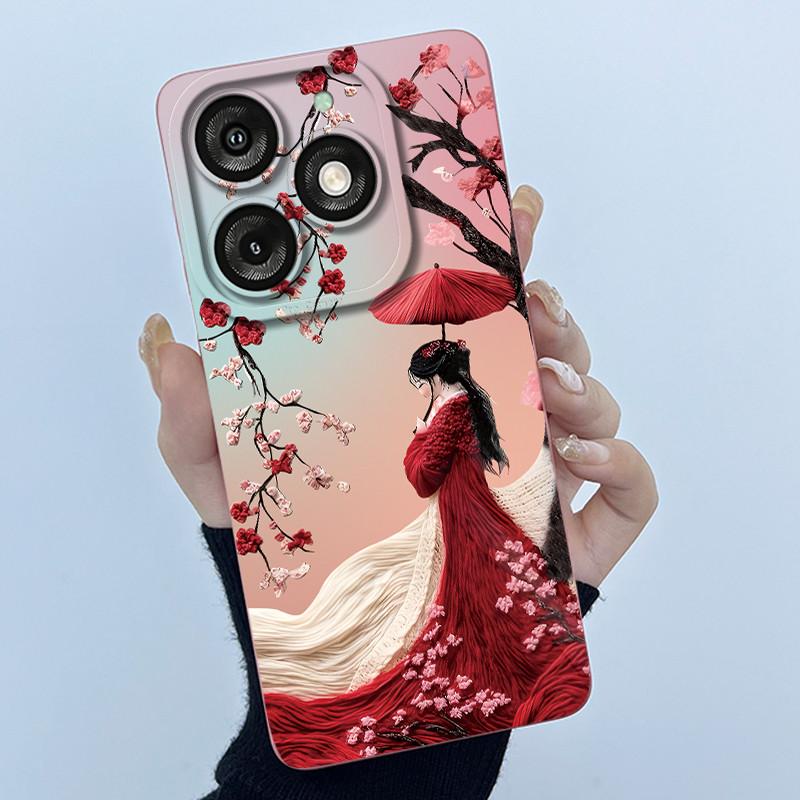 

For ITEL A50 4G Phone Case Fashion Simplicity Butterfly Flower Soft Liquid Silicone Cover Shell For Itel A70 A 50 ItelA50 Fundas itel A50