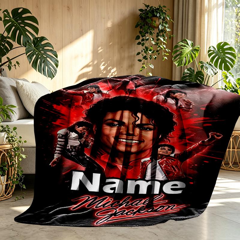 Coperta Personalizzata con Nome Michael Jackson, Arredamento Casa, Camera da Letto, Divano, Campeggio, Divano, Regali per Compleanno Natale