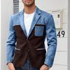 Frühling Herbst Herren Patchwork Blazer Mode Anzugjacke Hohe Qualität Schlank Lässig Blazer Mäntel Mann