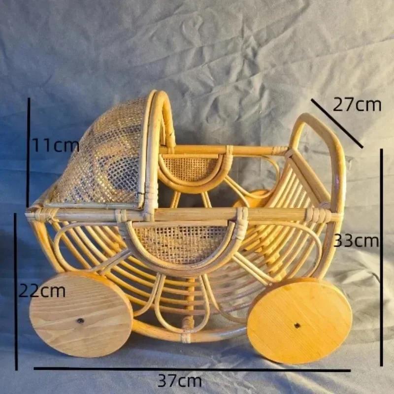 

Детская плетеная корзина в стиле ретро, круглая емкость, стул, реквизит для фотосъемки новорожденных, кровать для позирования мальчика и девочки, фон для съемки, аксессуары коричневый