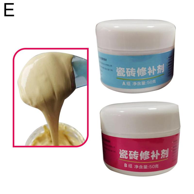 Tile Repair Paste Kit Bathroom Tub Repair Porcelain Paste Repairing Tool Wall Fiberglass Porcelain Ceramic Fix Crack Cream
