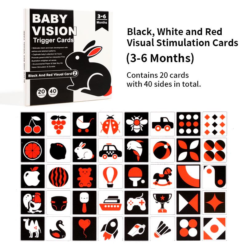 Black & White Baby Visual Cards for Early Development & Stimulation