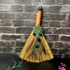 Big Broom Natural Amethyst Life Tree Halloween Peacock Feather Eye Altar Ornament  Witch Mini Broom Home Decoration Handicrafts