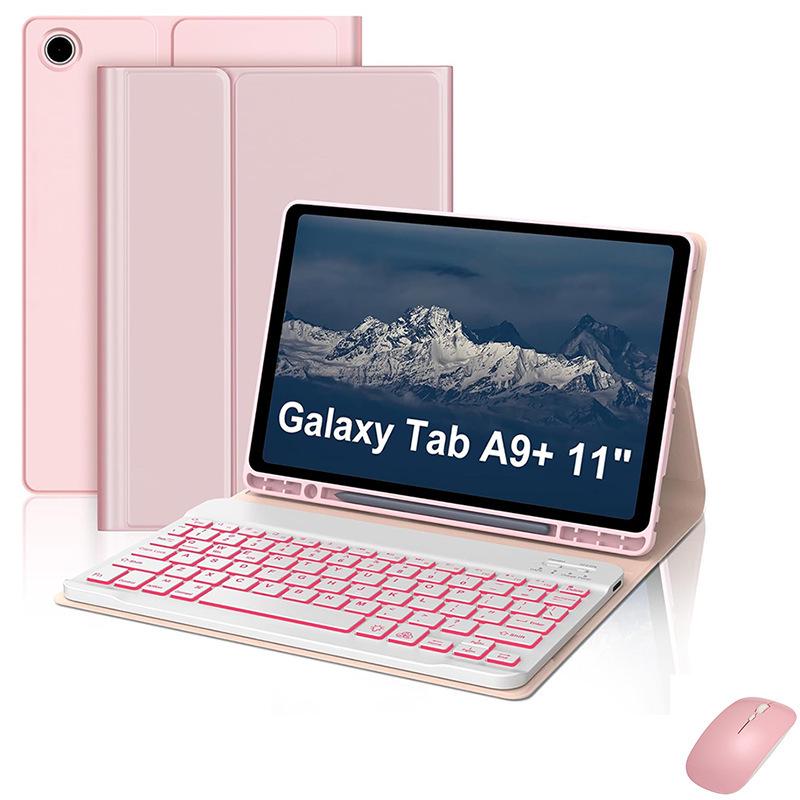Samsung Tablet A9 Plus 11 Protective Leather Keyboard Case with Backlit Bluetooth and Pen Slot A11+