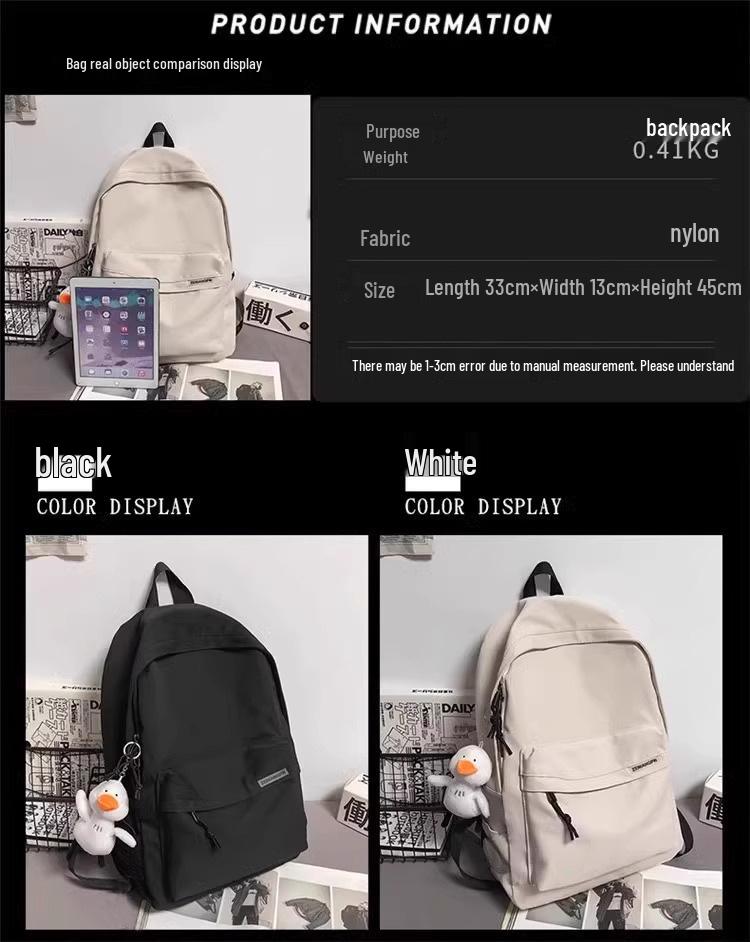 Unisex Large Capacity Japanese Style Backpack for Students and Travelers