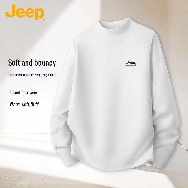 JEEP Men's Thermal Mock Neck Long Sleeve Base Layer T-Shirt