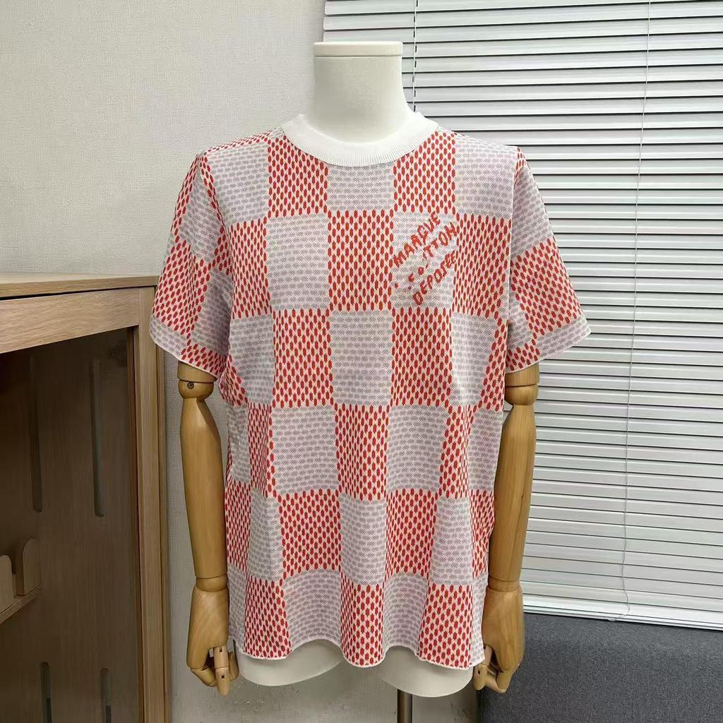 Edition 2025 Spring/Summer Trendy Jacquard Brand Logo Knit Unisex Short Sleeve