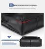 Genuine Leather Men's Horizontal Business Briefcase and Crossbody Shoulder Bag with Large Capacity