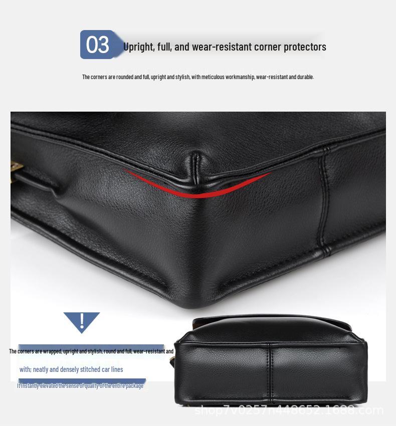 Herren Business Aktentasche und Umhängetasche aus echtem Leder mit großem Fassungsvermögen