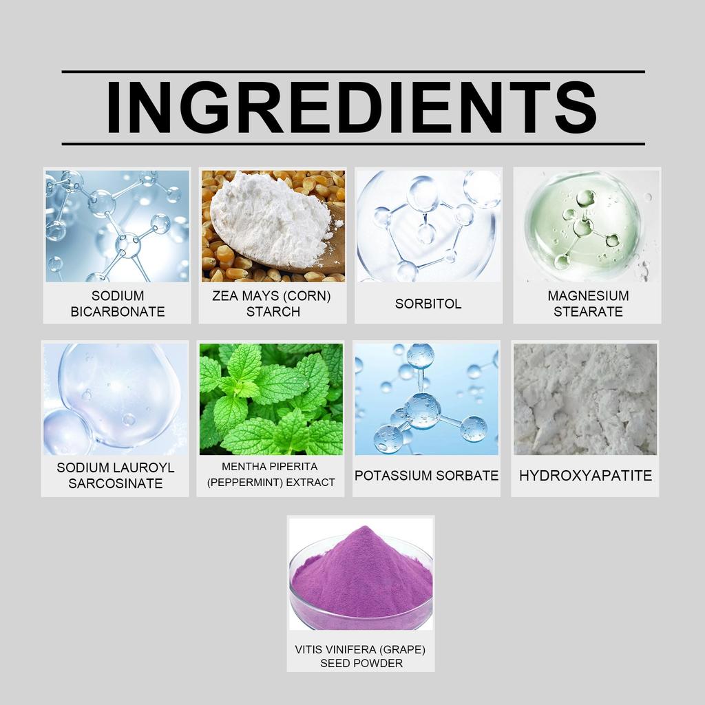 Tannblekingspulver, Tannbleking Styrker Tannemaljen Effektivt og Friskner Opp Pusten (50 g)