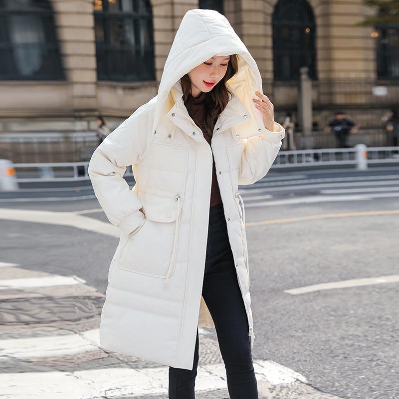 2025 Women's Mid-Length Six-Color Slimming Down Jacket: Thickened Warm Winter Outerwear with Big Pockets