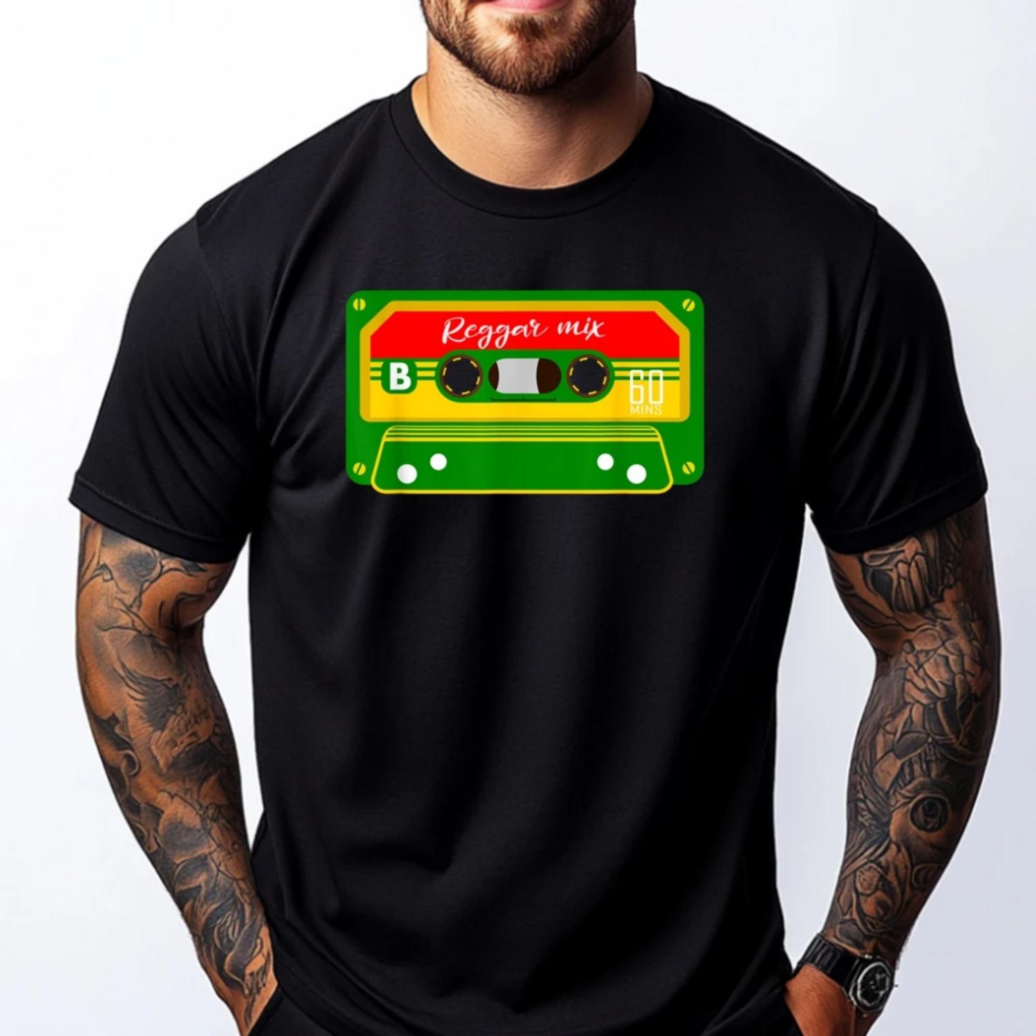 

Reggae Mix Tape Cassette Product T Shirts For Men Brand Clothing Teeshirt Woman Tops Christmas S чёрный
