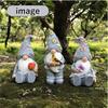 PLEGOOD Garden Ornament - Set of 3 Dwarfs - Decorative Items for Gardens, Home Decor, Entrance, Room (Pink)