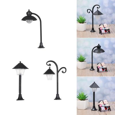 Vintage Micro Landscape Home Decor Street Lamp Figurine Streetlight Road Light Model Miniatures