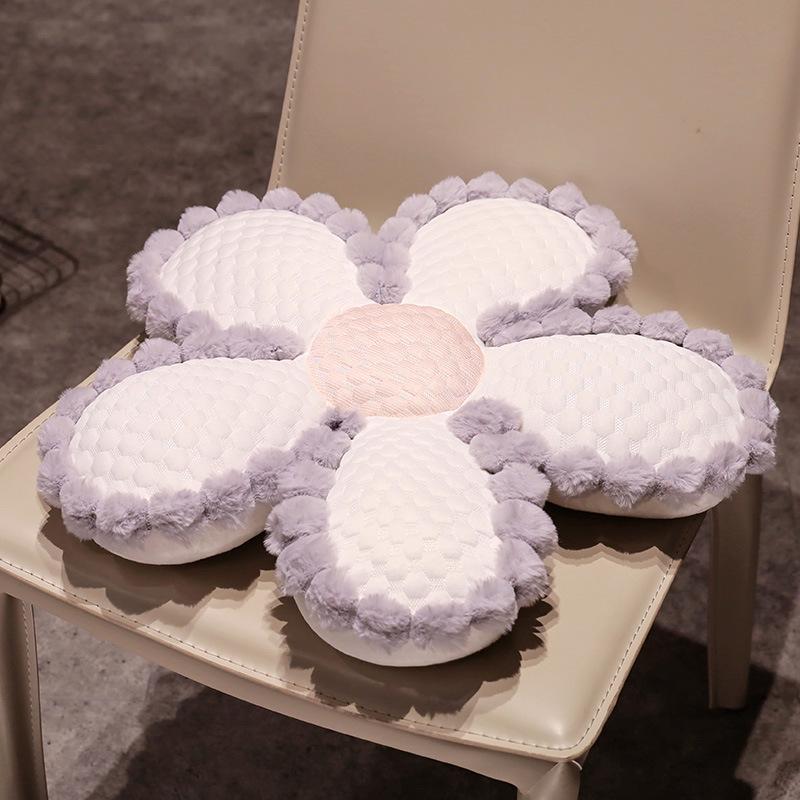 Cross-Border Ice Silk Velvet Flower Seat & Sofa Cushion