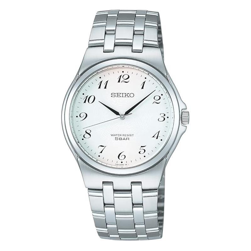 

SEIKO SELECTION 50 meters waterproof Quartz metal strap 34.7mm men s watch white dial SCXP027 золотой