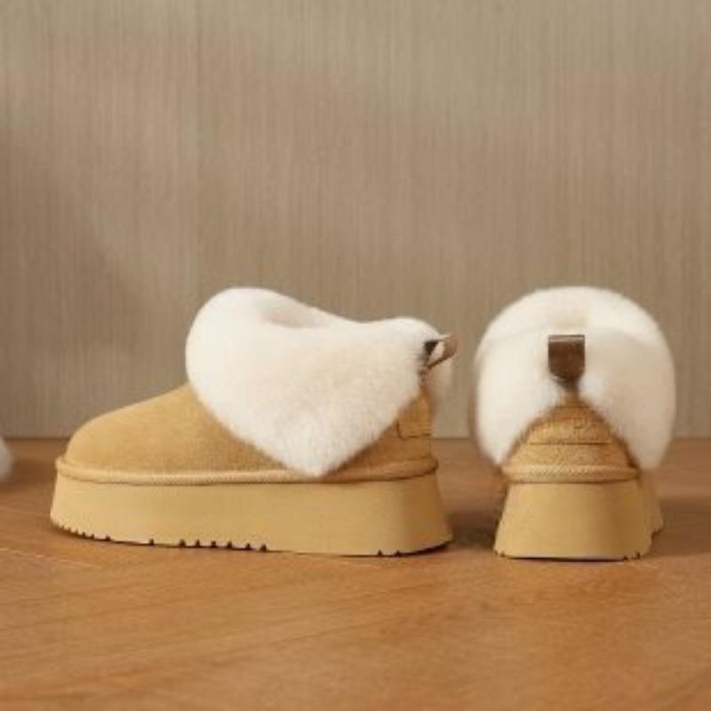 Retro High-heeled Thick-soled Warm-foam Thick Snow Boots for Women, New Style, Cotton Shoes