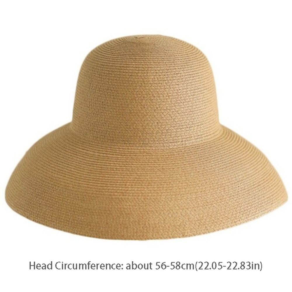 Fashion Boho Straw Hat Wide Brim Visor Weave Hat Lightweight Breathable Beach Hat Summer