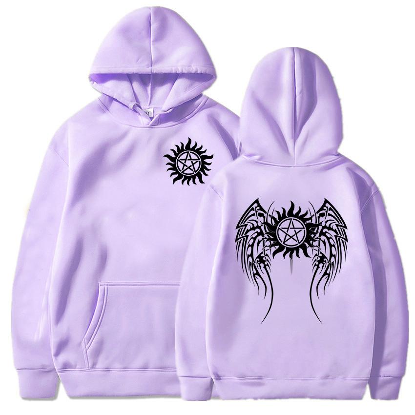 Men Clothes Supernaturall Winchester Bros Hoodies Long Sleeve Winter Hooded Pullovers Graphic Printing Sweatshirt Streetwear