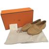 Excellent HERMES Loafers Beige Leather Women 35.5 Used