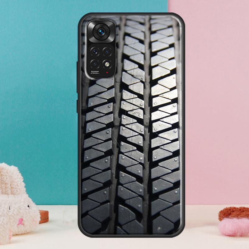 Tire Tread Pattern Case For Xiaomi Redmi Note 14 12 11 9 10 13 Pro 9S 10S 11S 12S Redmi 13C 10C 12C 14C Cover