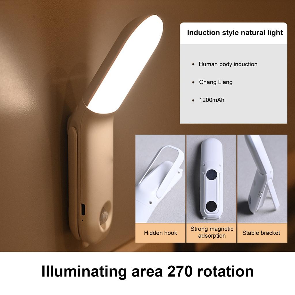 LED Night Light Touch Control Cabinet Light with 3 Color Temperature Stepless Dimming Wardrobe Light 270 Degrees Rotatable Reading Light with Hook St