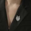Animal Wolf Head Brooch for Men Women Stainless Steel Punk Lapel Pins Suit Collar Badges On Backpack Jewelry 2026 Gift New In