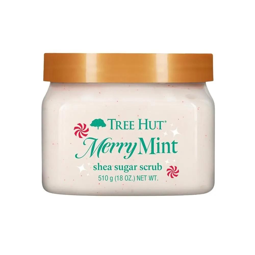 Tree Hut Сахарный скраб с маслом ши 510 г 1 упаковка Merry Mint Tree Hut Merry Mint Сахарный скраб с маслом ши, Отшелушивающий