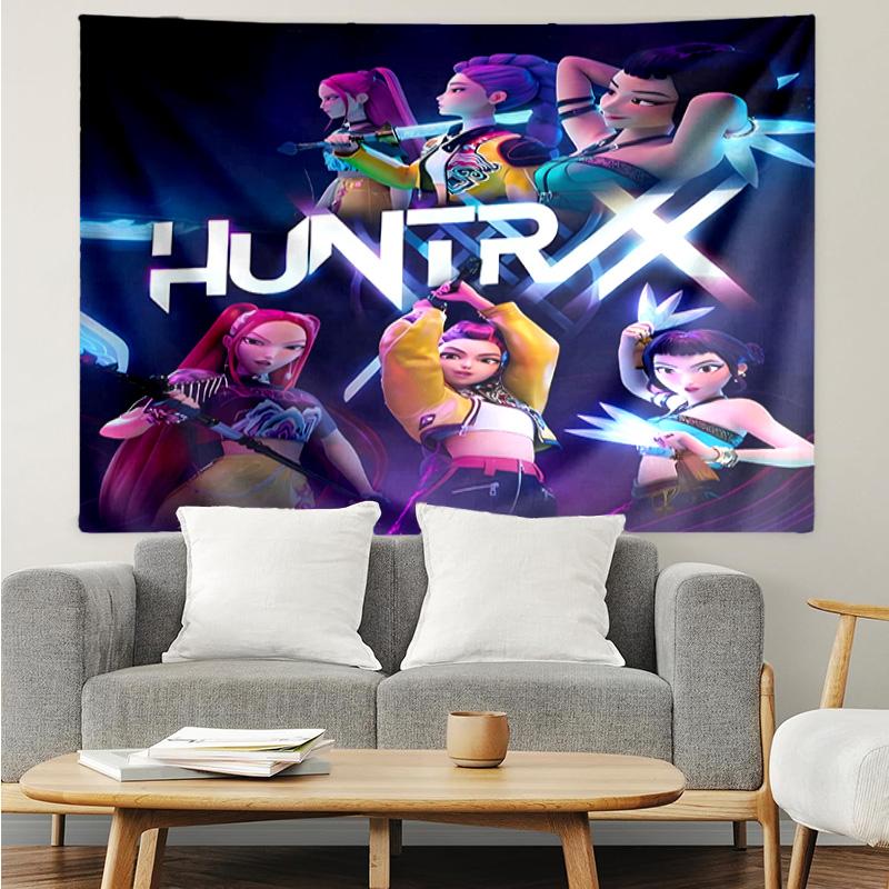 Kpop Hunter5 Tapestry for Bedroom Aesthetic Classroom Tapestries Wall Hanging for Living Room Dorm Office,Ideal Creative Gift