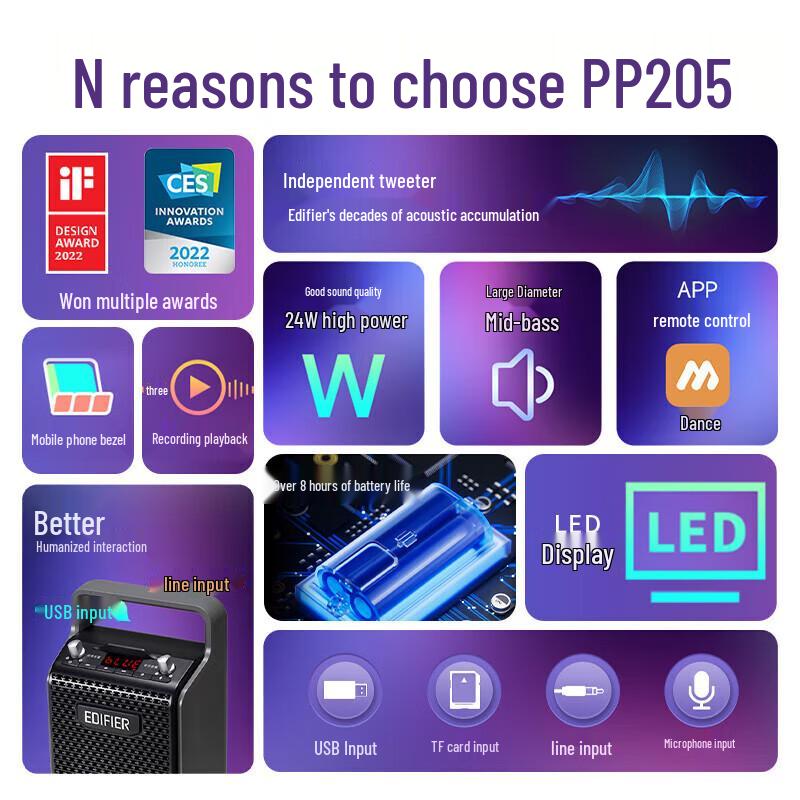 Edifier PP205 Portable Outdoor Bluetooth KTV Speaker