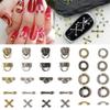 100 szt. 3D Punk Srebrne/Białe/Czarne/Złote Metalowe Części Manicure Akcesoria Dekoracja Paznokci Stop Retro Koło Paznokcie Ozdoby do Paznokci
