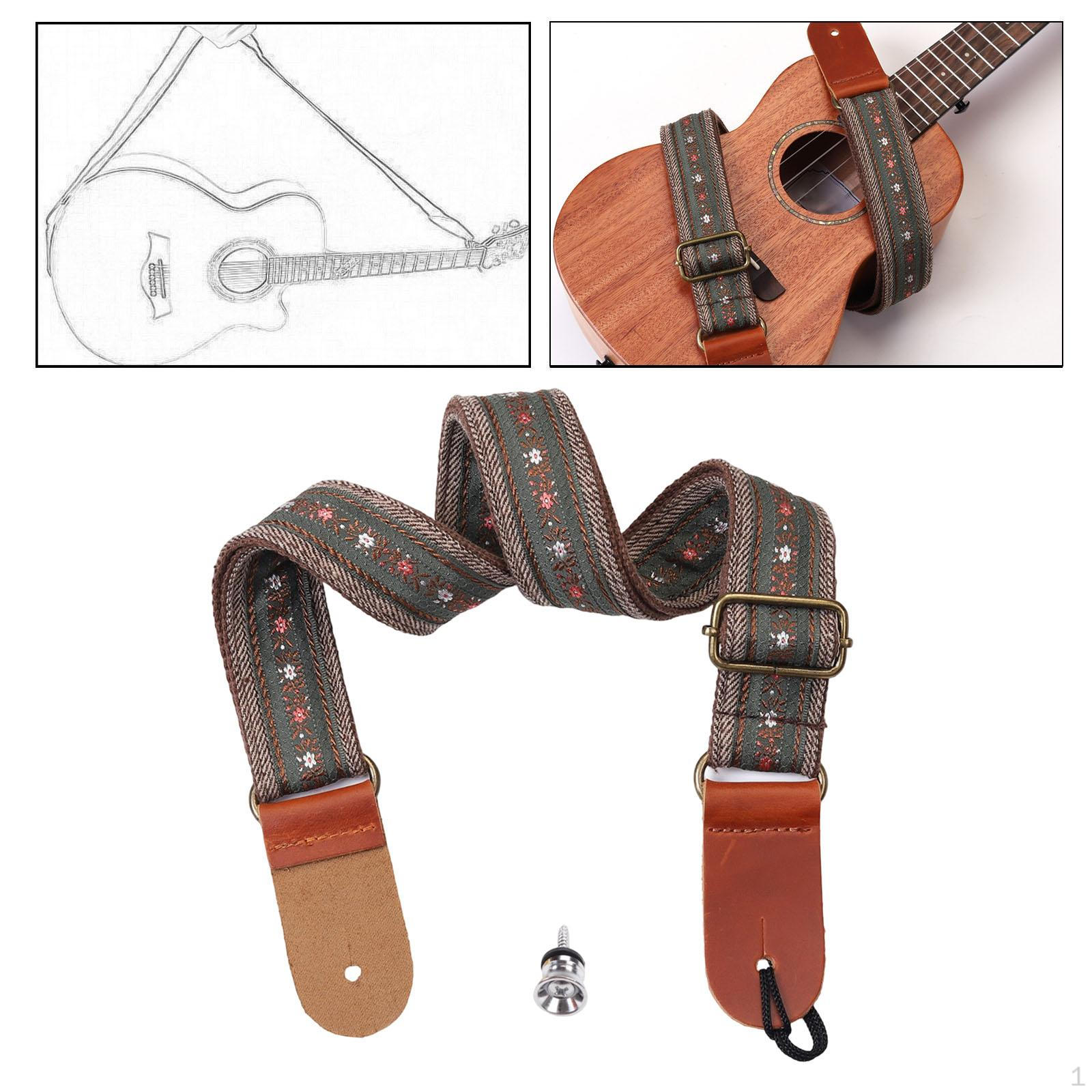 

Adjustable Ukulele Strap (75-127cm), Portable with End Pin for Classrooms, Outdoor Lessons, Style C