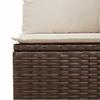 4 Seater Garden Sofa with Cushions Brown Poly Rattan
