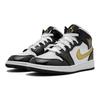 Jordan 1 Mid Patent Schwarz Weiß Gold GS BQ6931-007