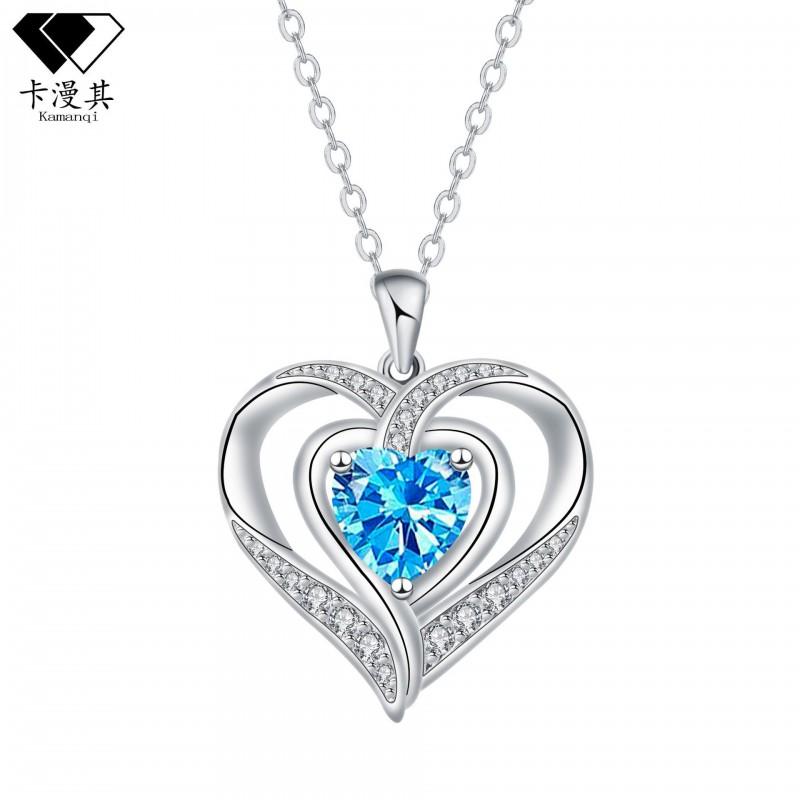Heart Shape Rhinestone Pendant Necklace Women Copper Chain Fashion Jewelry 2025